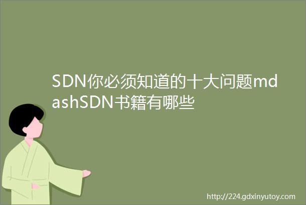 SDN你必须知道的十大问题mdashSDN书籍有哪些